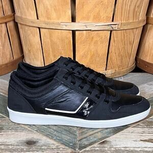 Aldo Black White Leather Lace-Up Casual Style Sneakers Shoes Mens Size 8 EU 41